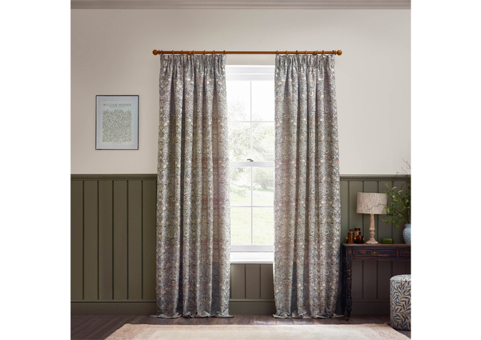 Strawberry Thief Jacquard Pencil Pleat, Biscuit - Ready Made Curtains - Image 7